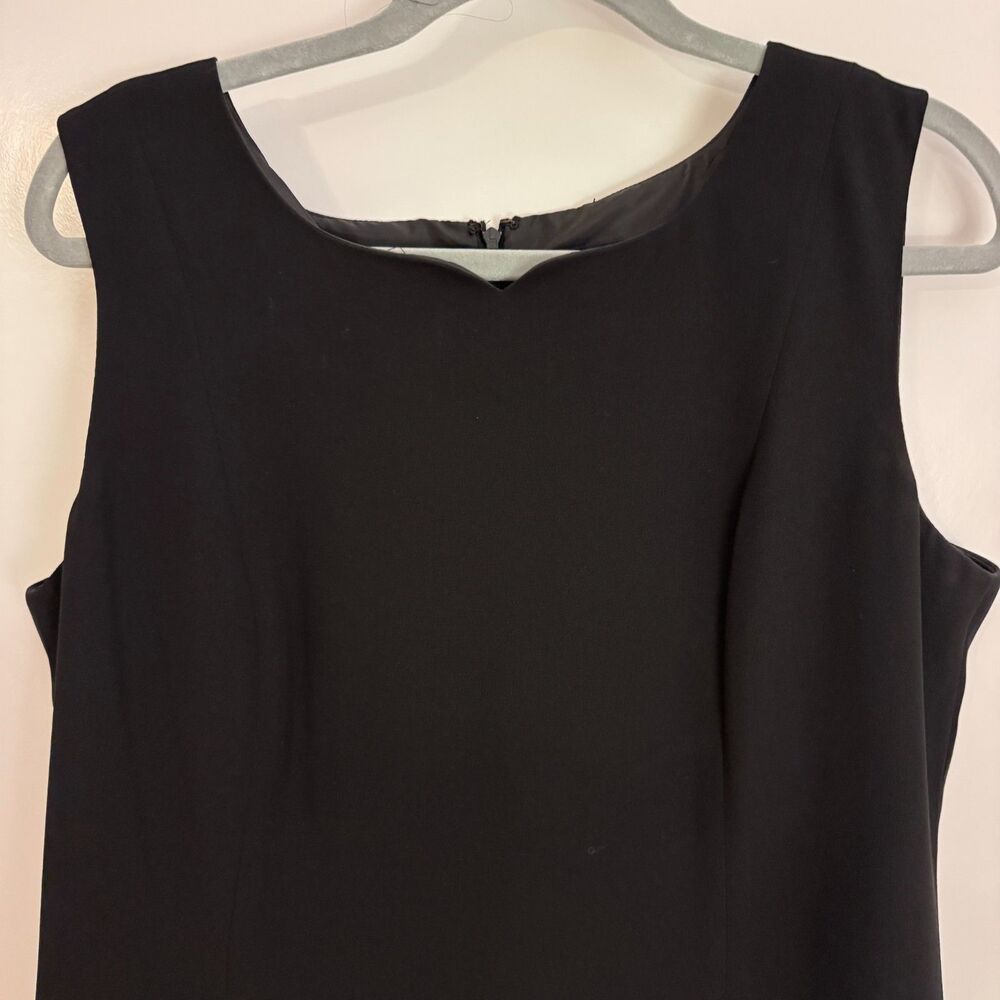 Womens 14 Laura Scott Classic Black Sleeveless Sheath Dress Vintage